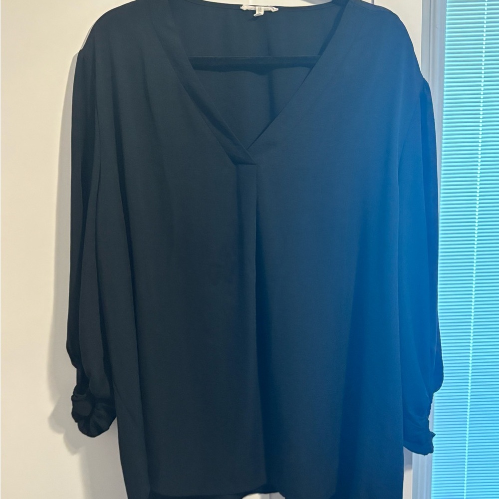 Maurices Black Boxy 3/4 Sleeve Blouse